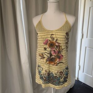 Floral Yellow Strappy Women's Top